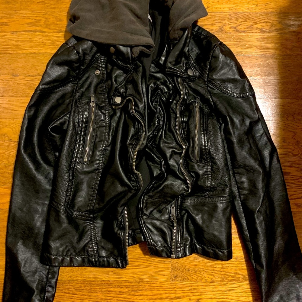 Free people leather motorcycle jacket size 8